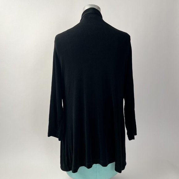 Chico's Travelers Collection Wrinkle Free Long Open Cardigan, Black, Size 2 (L) - Picture 6 of 8